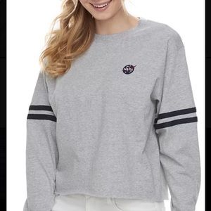 Mighty fine: Grey, NASA, long sleeve, crop top